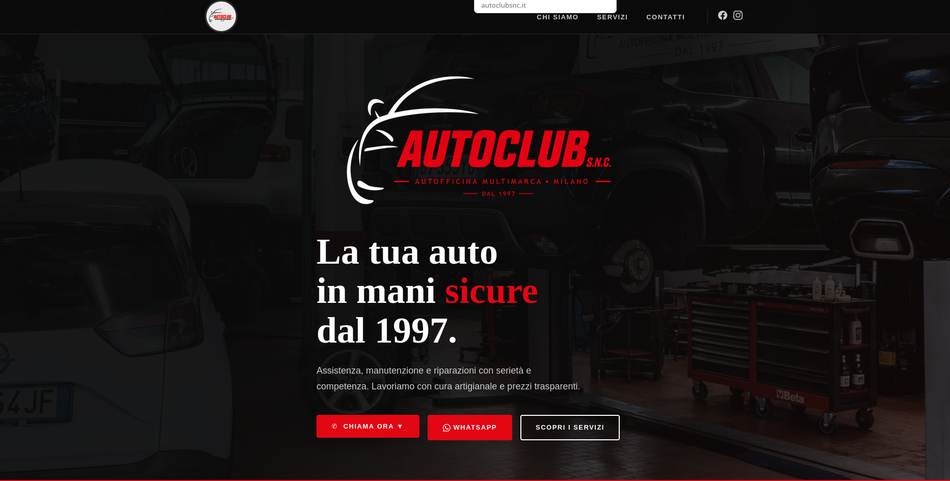 Screenshot sito Autoclub SNC