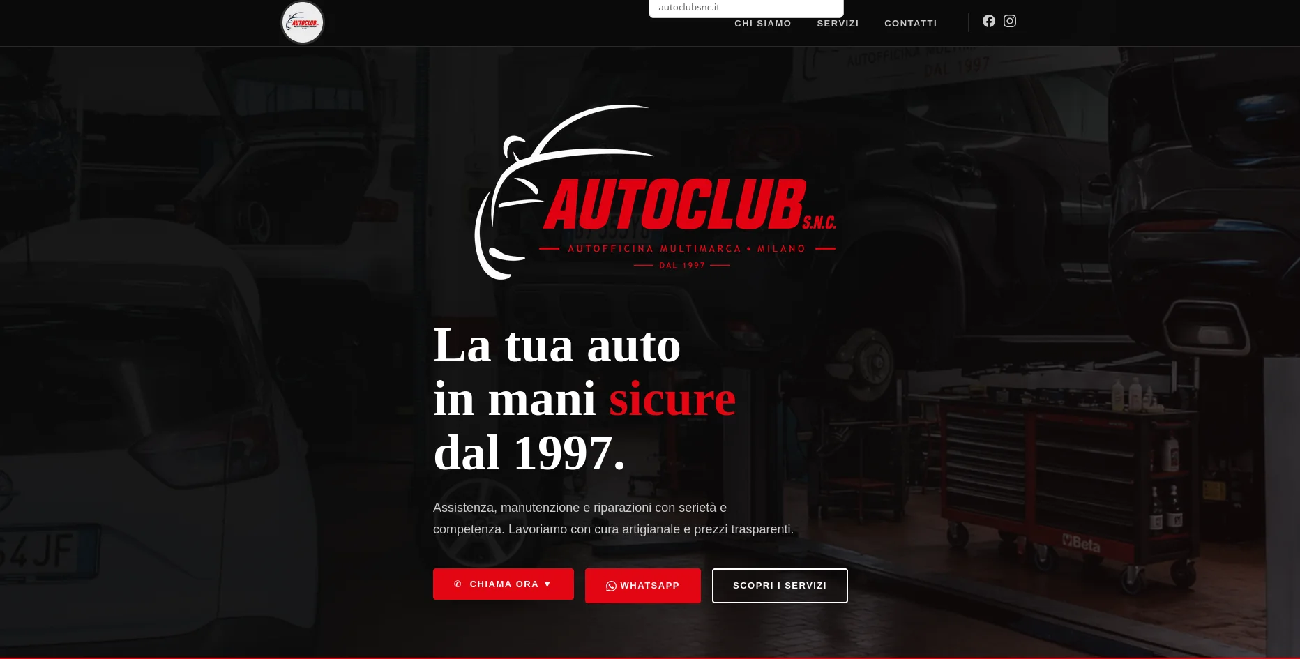 Screenshot sito Autoclub SNC