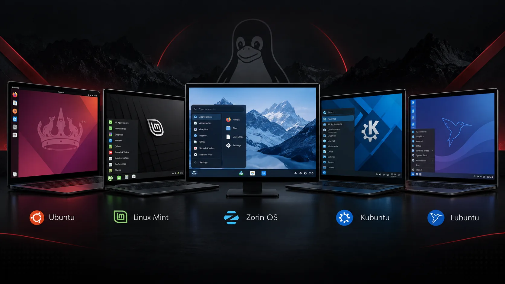 Panoramica di Ubuntu, Linux Mint, Zorin OS, Kubuntu e Lubuntu